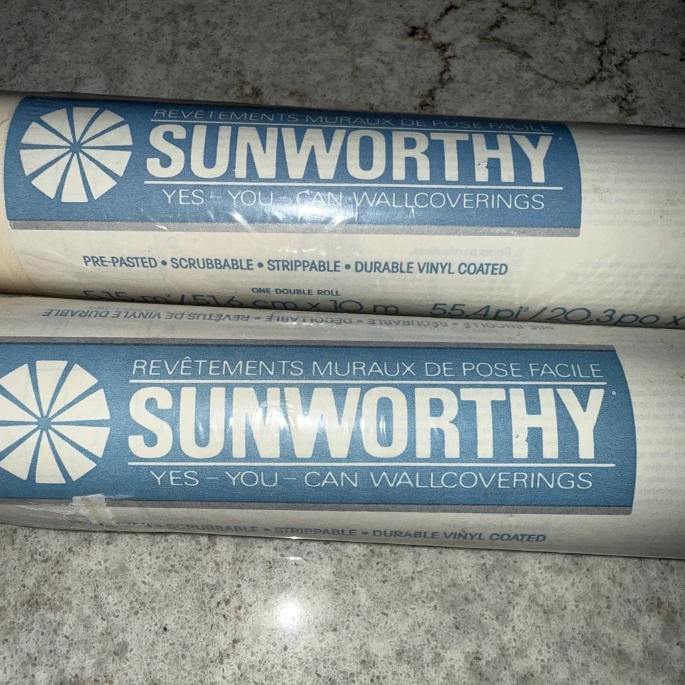 Vintage Sunworthy Wallpaper Cottage Apple 2 Double Rolls 55.4 Sq Ft Each NOS